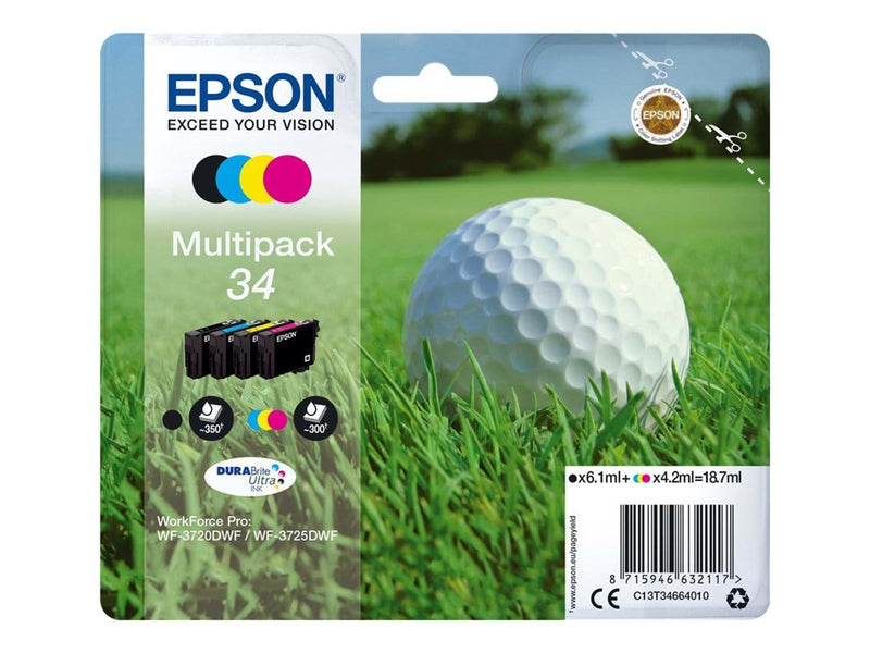 Epson 34 Multipack (Black Yellow Cyan Magenta) - Tintenpatrone Cyan