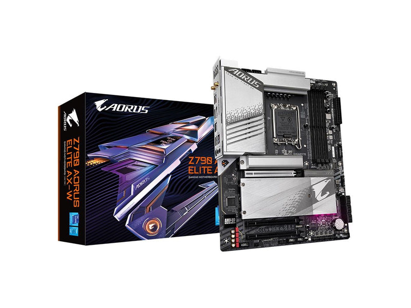 GIGABYTE Z790 AORUS ELITE AX WHITE Mainboard - Intel Z790 - Intel LGA1700 socket - DDR5 RAM - ATX