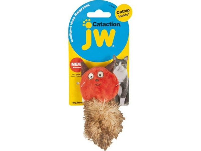 JW Cataction Catnip Squirrel Red/Brown