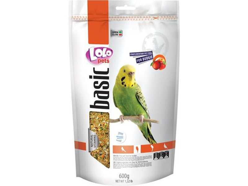 Lolo Pets Budgie food w/fruit 600g resealable
