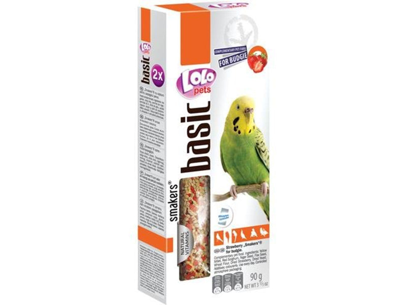 Lolo Pets 2x seed sticks budgie with strawberries