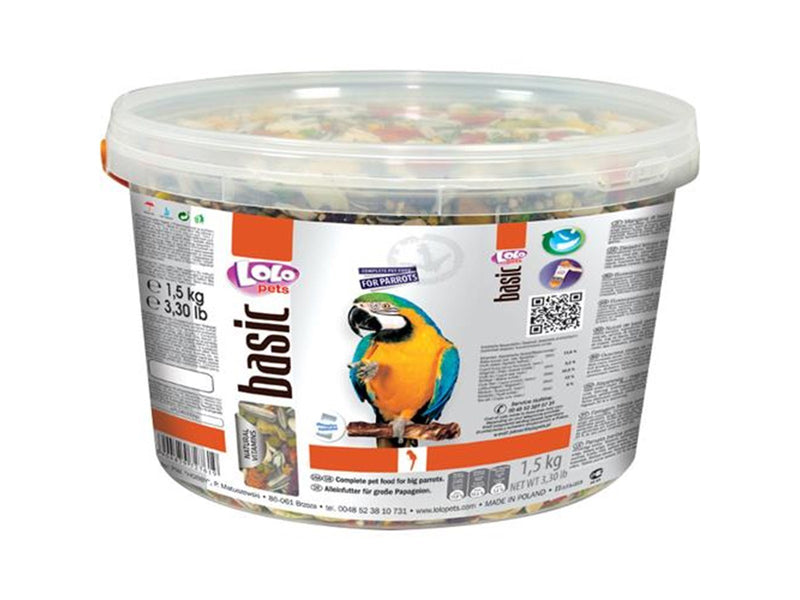 Lolo Pets Parrot feed complete in bucket 1500g