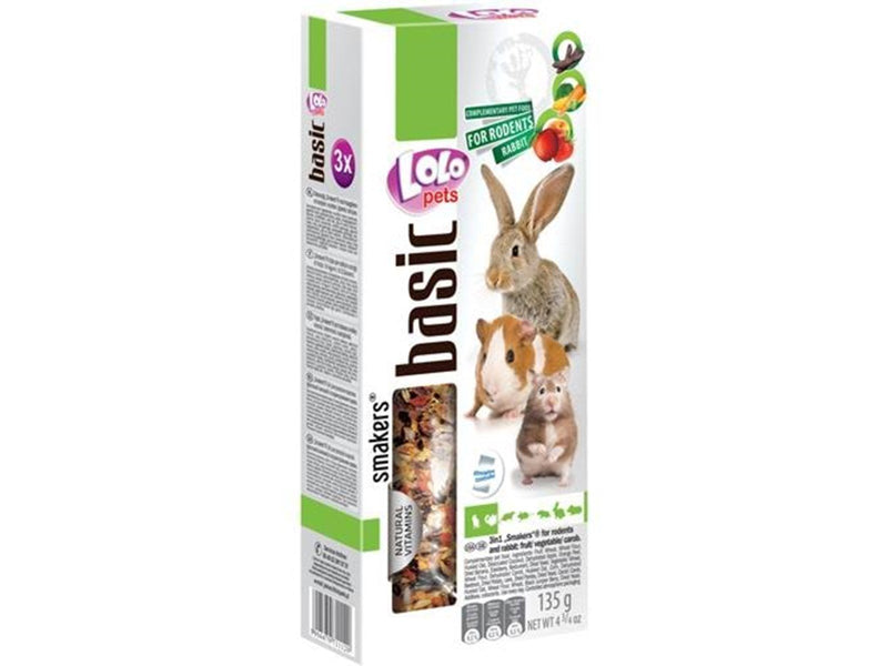 Lolo Pets 3x seed sticks rodent/rabbit fruit/vegetables