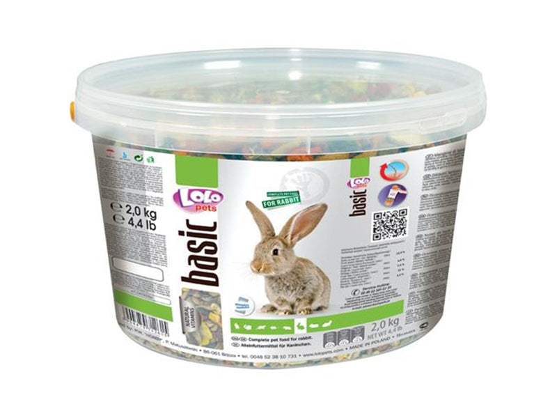 Lolo Pets Rabbit feed complete 2000g in bucket