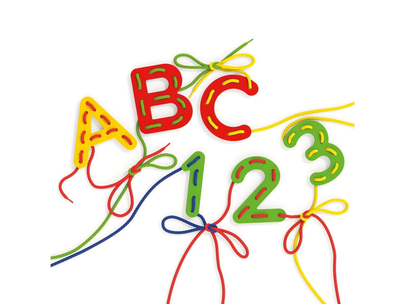Quercetti Play Montessori Lacing ABC + 123