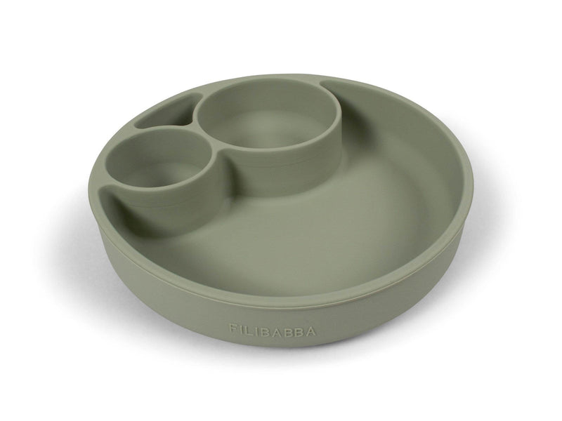 Filibabba Silicone divided plate - Green