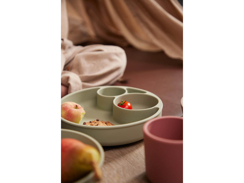 Filibabba Silicone divided plate - Green