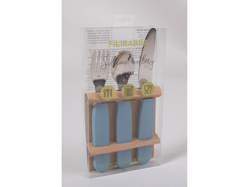 Filibabba Silicone cutlery set - Powder Blue