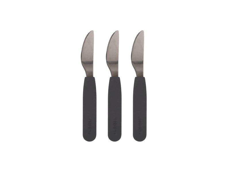 Filibabba Silicone knife 3-pack - Stone grey