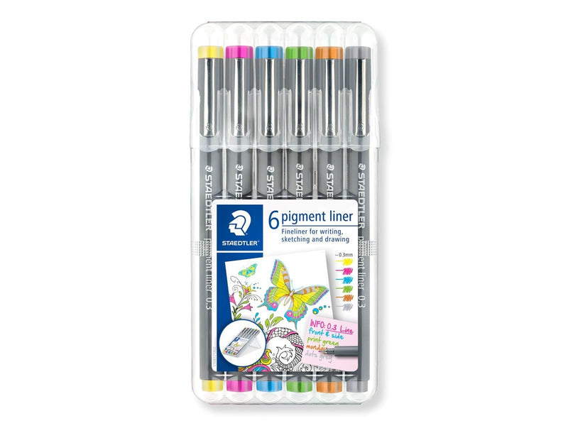 Staedtler Fineliner pigment lin. 0.3mm 6 col.