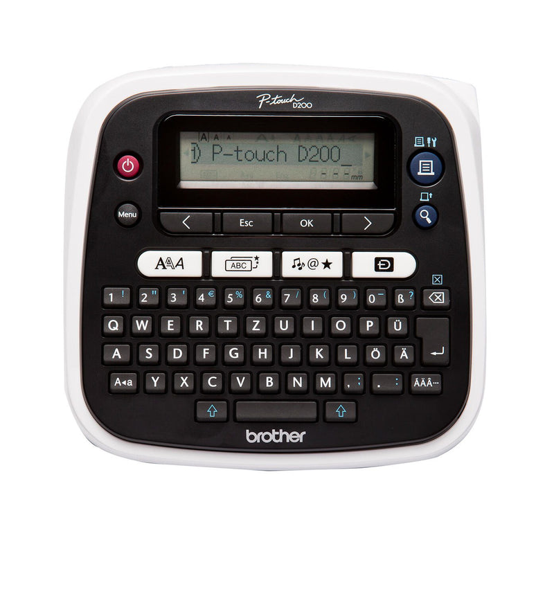 Brother P-Touch PT-D200BW Beschriftungsgerät (180dpi, Qwertz, 20 mm/Sekunde, 3,5/6/9/12 mm TZe)(PTD200BWZG1)
