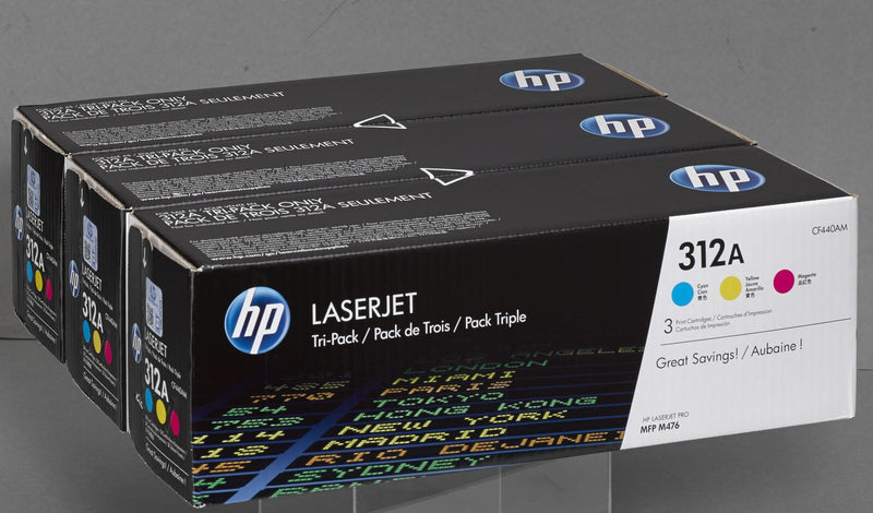 HP Original 312A Toner Tri-Pack cyan, magenta, gelb 2.700 Seiten (CF440AM)