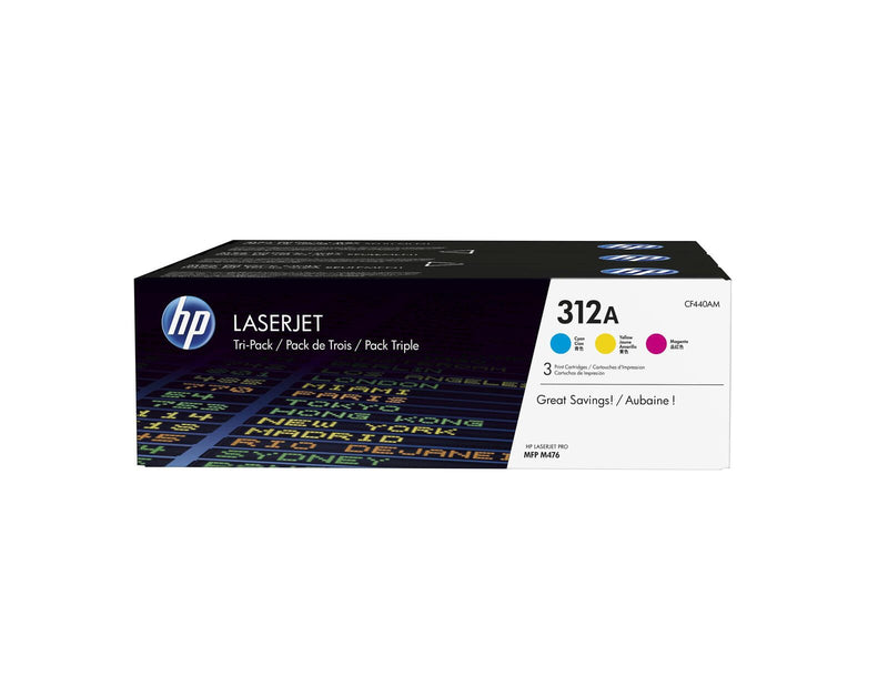 HP Original 312A Toner Tri-Pack cyan, magenta, gelb 2.700 Seiten (CF440AM)