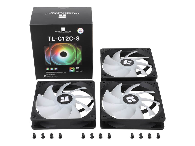 Thermalright TL-C12C-S ARGB - Black (3-pack) - Gehäuselüfter - 120mm - Schwarz mit RGB LED - 26 dBA