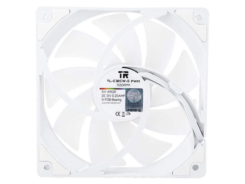Thermalright TL-C12CW-S ARGB - White (3-pack) - Gehäuselüfter - 120mm - Weiß mit RGB-Beleuchtung - 26 dBA