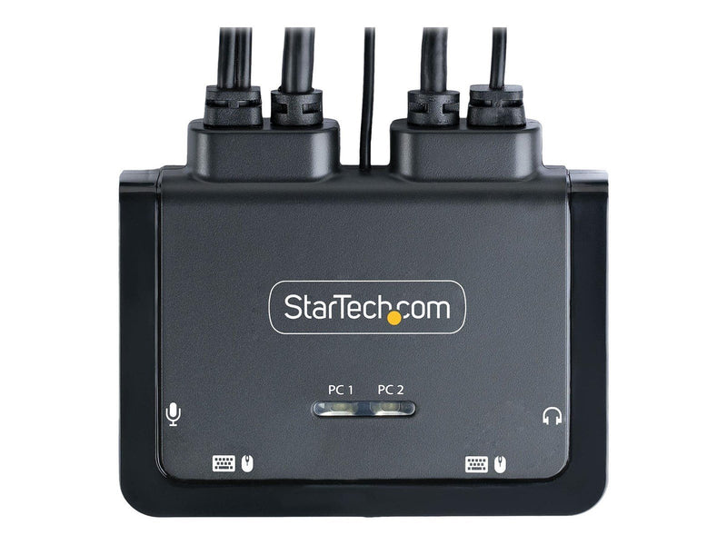 StarTech.com 2-Port Hybrid USB-C DisplayPort Cable KVM Switch 4K 60Hz Compact KVM with 6ft/1.8m USB-A/DisplayPort/Audio & 4ft/1.