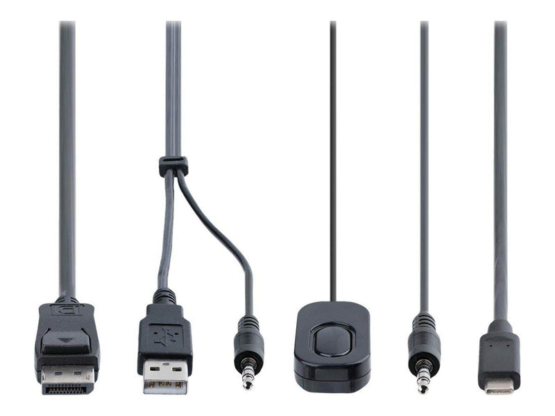 StarTech.com 2-Port Hybrid USB-C DisplayPort Cable KVM Switch 4K 60Hz Compact KVM with 6ft/1.8m USB-A/DisplayPort/Audio & 4ft/1.
