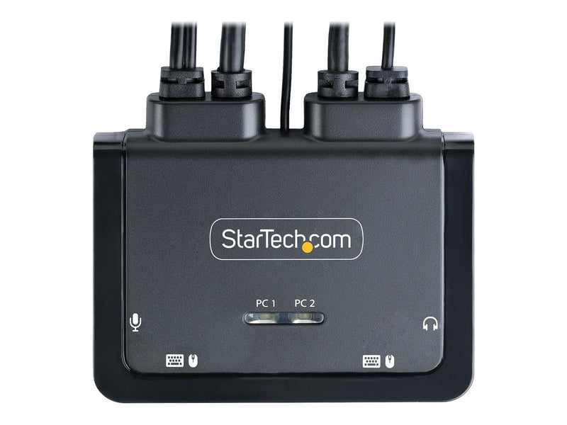 StarTech.com 2-Port Hybrid USB-C HDMI Cable KVM Switch 4K 60Hz Compact KVM with 6ft/1.8m USB-A/HDMI/Audio & 4ft/1.2m USB-C Integ