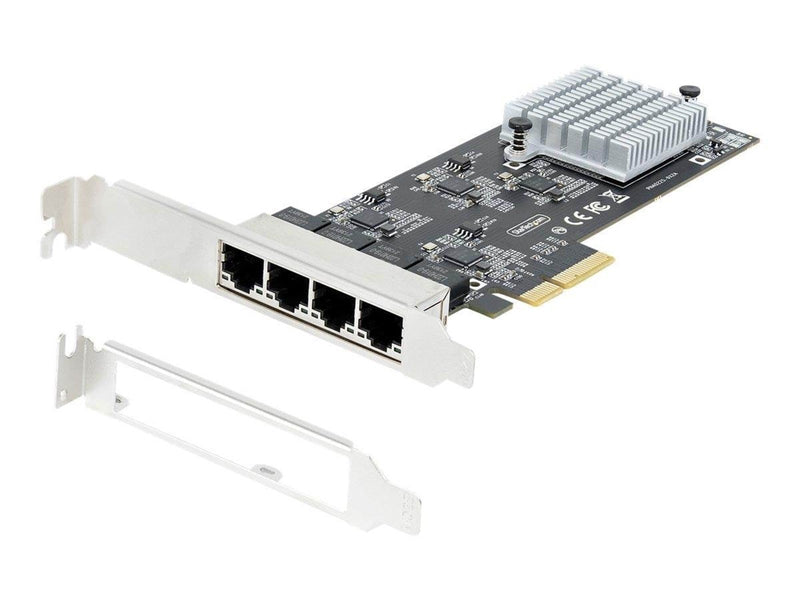 StarTech.com 4-Port 2.5Gbps NBASE-T PCIe Network Card Intel I225-V Chip Quad Port Computer Network Card Multi-Gigabit NIC PCI Ex