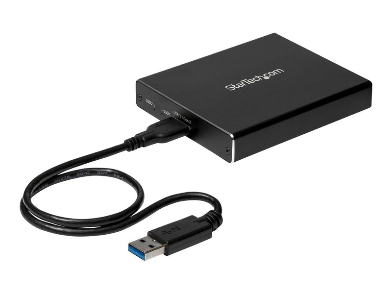 StarTech.com Dual-Slot Drive Enclosure for M.2 NGFF SATA SSDs - USB 3.1 (10Gbps) - RAID