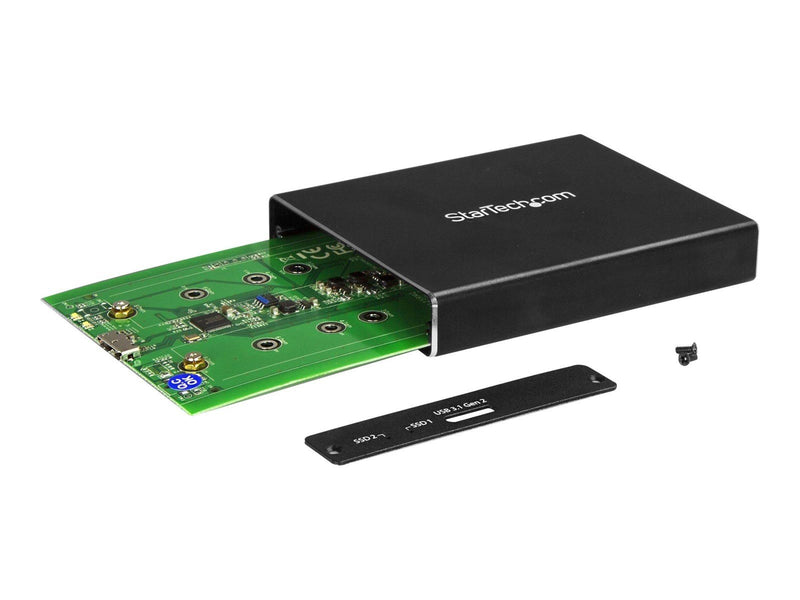 StarTech.com Dual-Slot Drive Enclosure for M.2 NGFF SATA SSDs - USB 3.1 (10Gbps) - RAID
