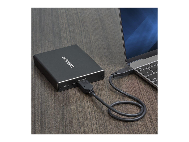 StarTech.com Dual-Slot Drive Enclosure for M.2 NGFF SATA SSDs - USB 3.1 (10Gbps) - RAID