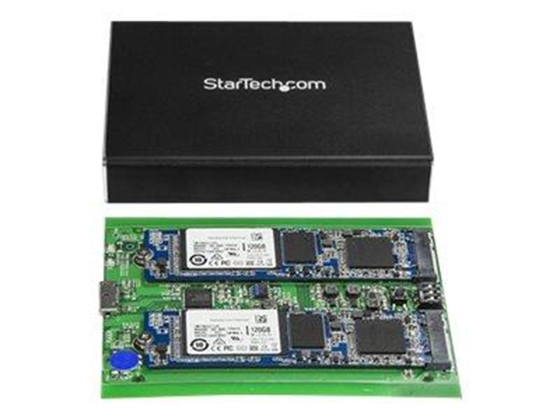 StarTech.com Dual-Slot Drive Enclosure for M.2 NGFF SATA SSDs - USB 3.1 (10Gbps) - RAID