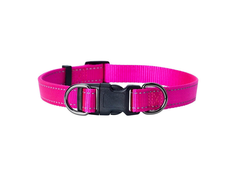 Dogman Nylon Hundehalsband Iris Rosa Mittel 15mmx35-50cm