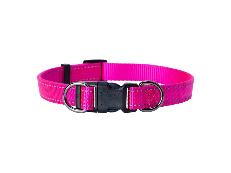 Dogman Nylon Hundehalsband Iris Rosa Groß 20mmx35-60cm