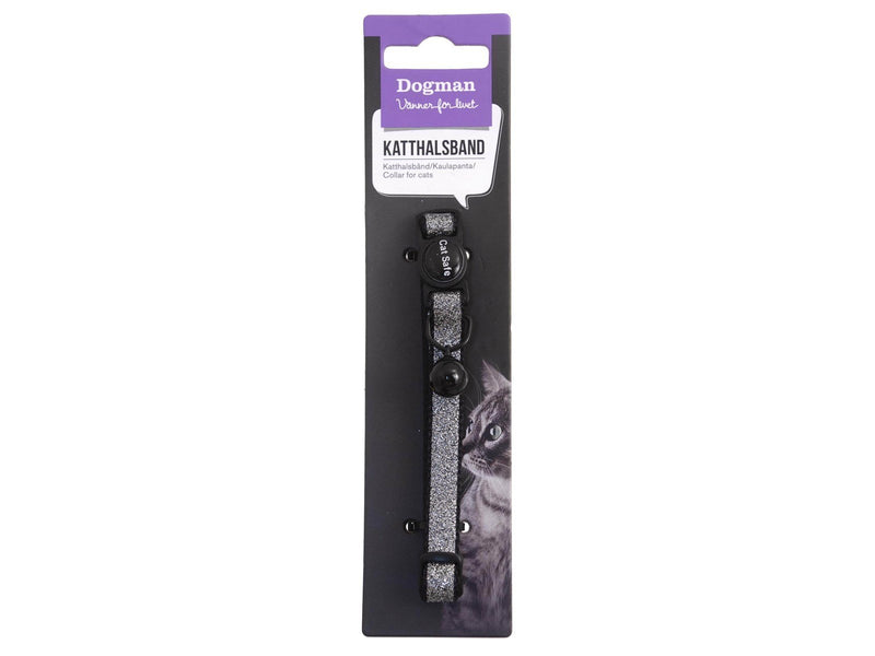 Dogman Katzenhalsband Gina mit Cat Safe Mechanismus und Glocke Schwarz 30cm