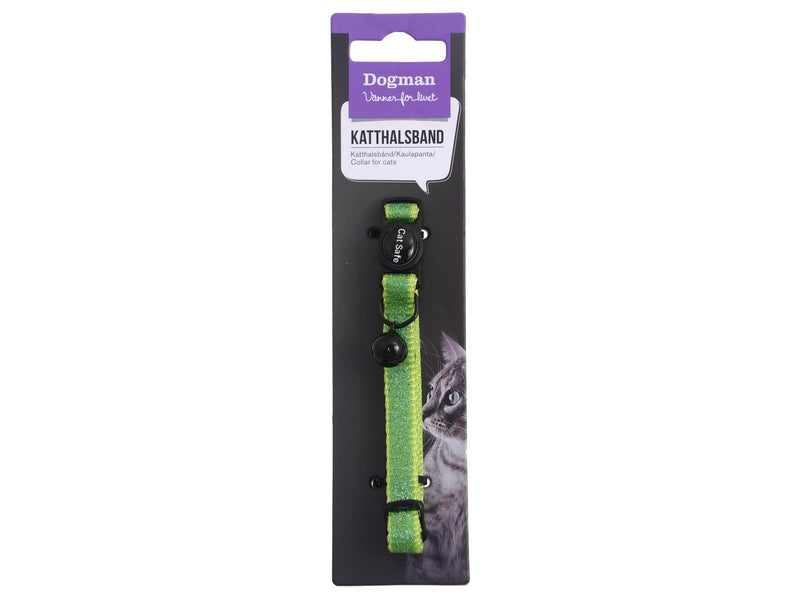 Dogman Katzenhalsband Gina mit Cat Safe Mechanismus und Glocke Grün 30cm