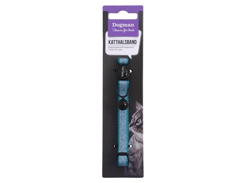 Dogman Katzenhalsband Gina mit Cat Safe Mechanismus und Glocke Türkis 30cm