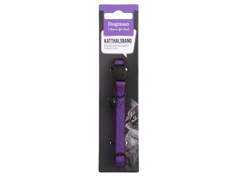 Dogman Katzenhalsband Gina mit Cat Safe Mechanismus und Glocke Lila 30cm