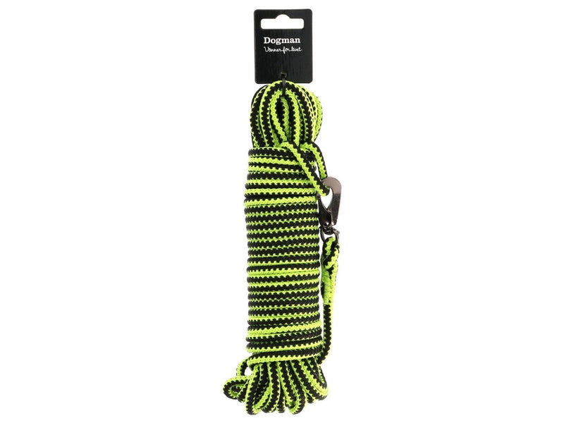 Dogman Iris geflochtene Schleppleine mit Karabinerbefestigung Grün 6,5mm 15m