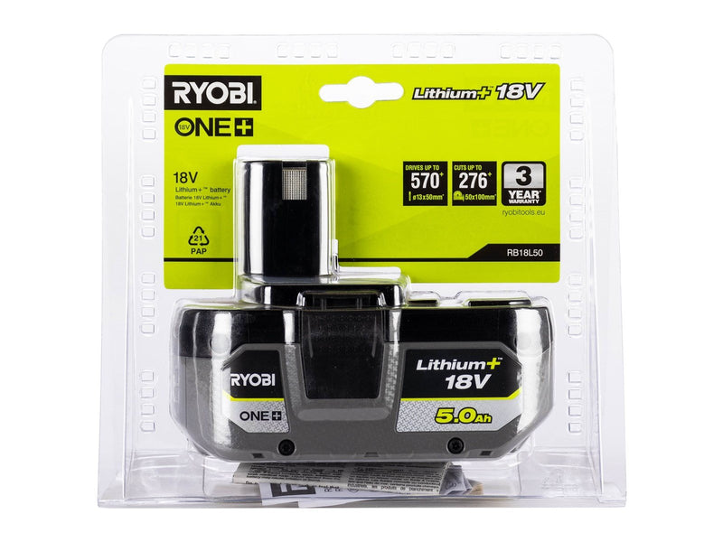 Ryobi 18V 5.0 Ah Lithium+ Battery RB18L50