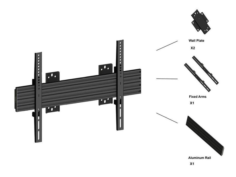 Multibrackets M Wallmount Pro MBW1U Fixed Black 30 kg 65" 100 x 100 mm
