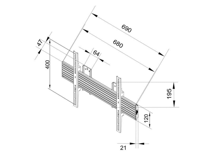 Multibrackets M Wallmount Pro MBW1U Fixed Black 30 kg 65" 100 x 100 mm