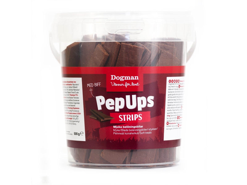 Dogman PepUps Streifen mit Rind – Schmackhafte Hundesnacks 500g