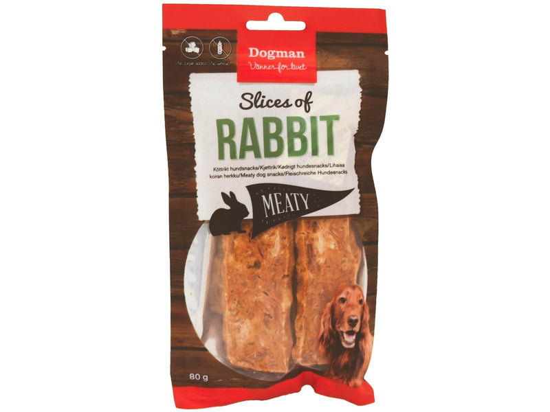 Dogman Meaty Rabbit Slices Grain-Free Dog Treats 80g