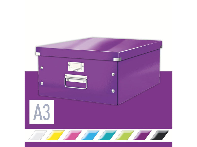Leitz  Click & Store WOW Aufbewahrungs- und Transportbox Groß (Für A3) Violett
