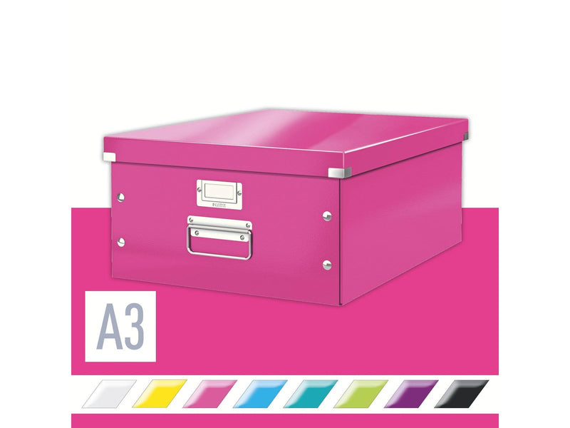 Leitz  Click & Store WOW Aufbewahrungs- und Transportbox Groß (Für A3) Pink
