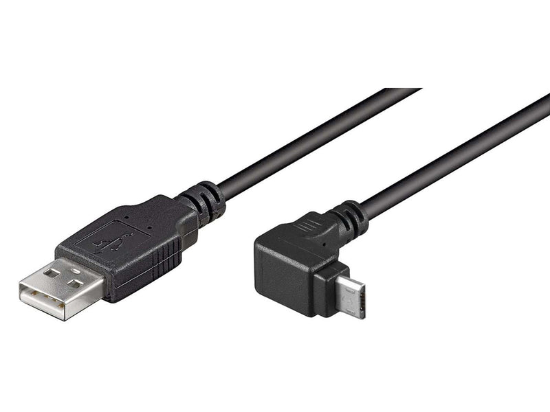 Pro USB 2.0 A/MicroUSB B Angled - Black - 1.8m