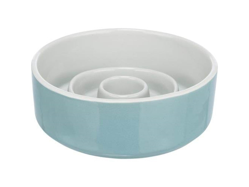 Trixie Slow Feeding Ceramic Bowl 0.9 l/ø 17 cm grey/blue