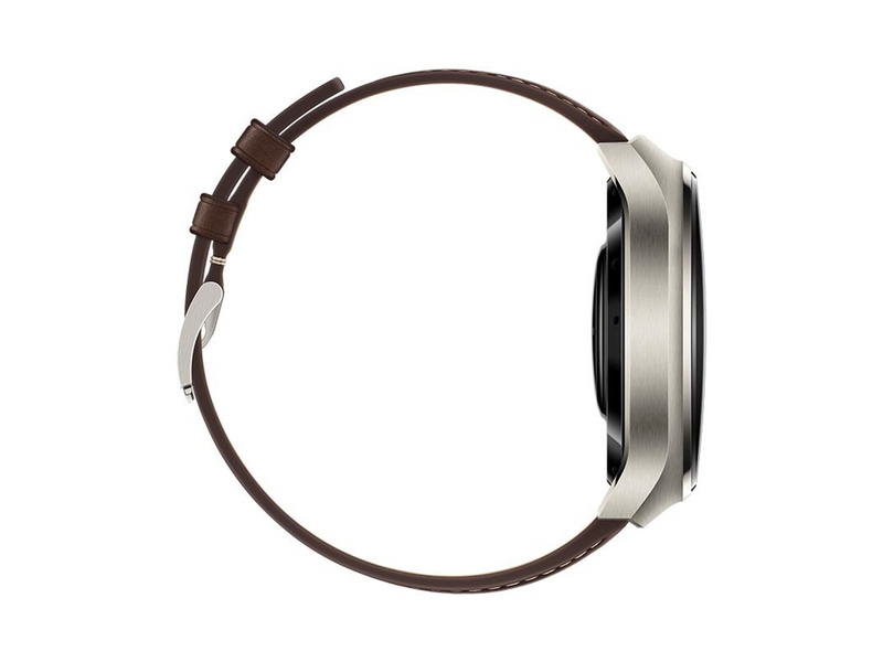 Huawei Watch 4 Pro 48mm Classic - Titanium Case with Dark Brown Leather Strap