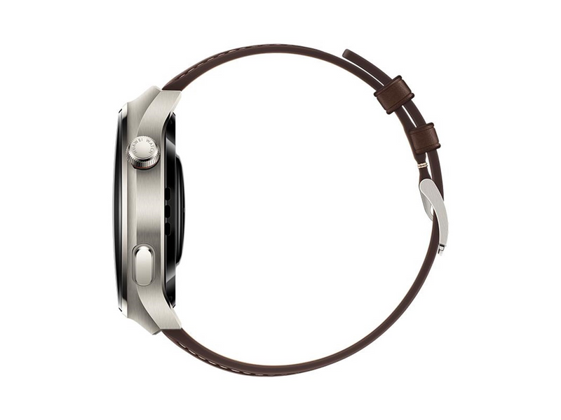 Huawei Watch 4 Pro 48mm Classic - Titanium Case with Dark Brown Leather Strap