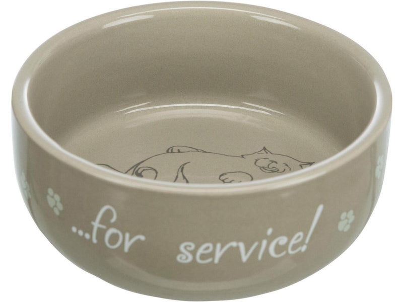 Trixie Ceramic Bowl Thanks for Service.0.3 l/ø 11 cm assorted colours