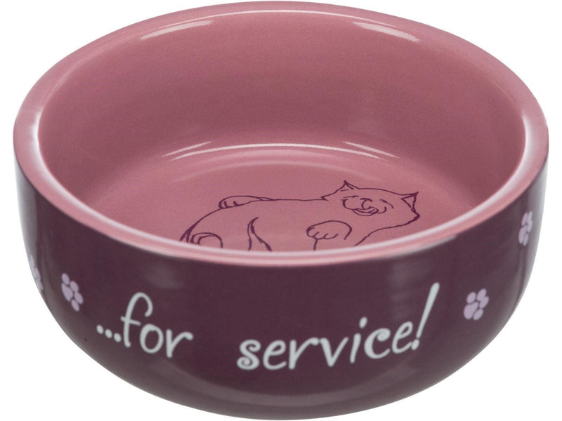 Trixie Ceramic Bowl Thanks for Service.0.3 l/ø 11 cm assorted colours