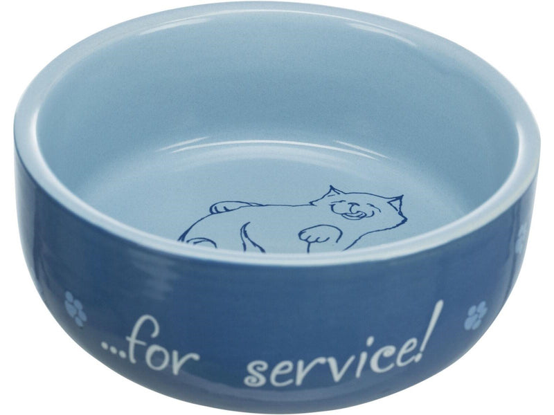 Trixie Ceramic Bowl Thanks for Service.0.3 l/ø 11 cm assorted colours