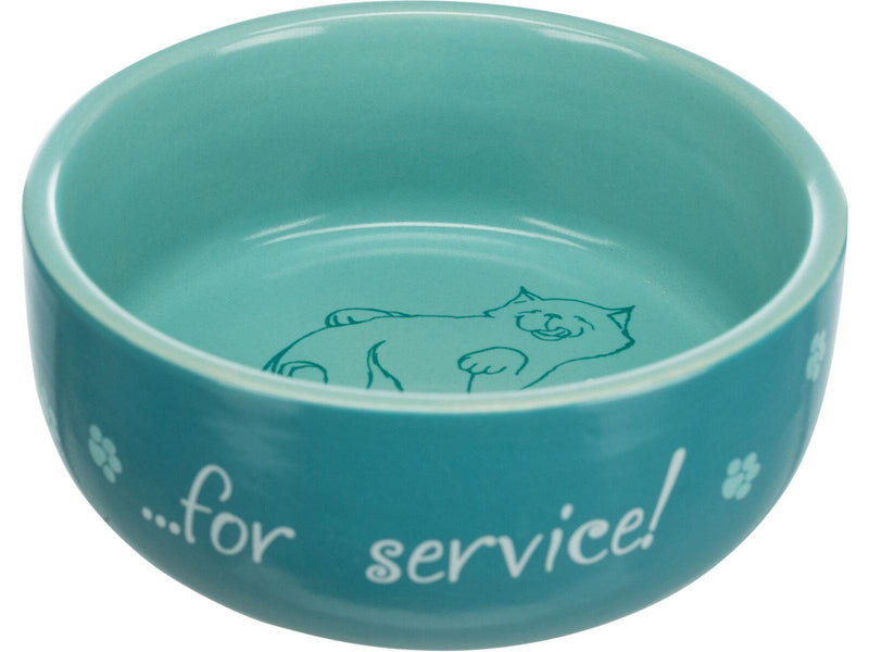 Trixie Ceramic Bowl Thanks for Service.0.3 l/ø 11 cm assorted colours