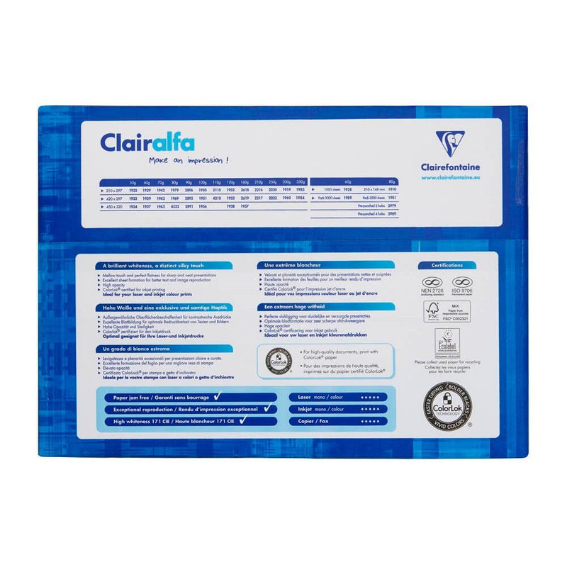 Clairefontaine Kopierpapier Clairalfa DIN A4 160 g/qm - 250 Blatt